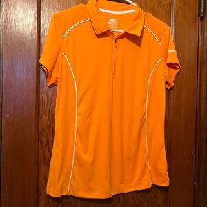 Orange Polo Shirt with White Accents Tennis Pickleball Golf